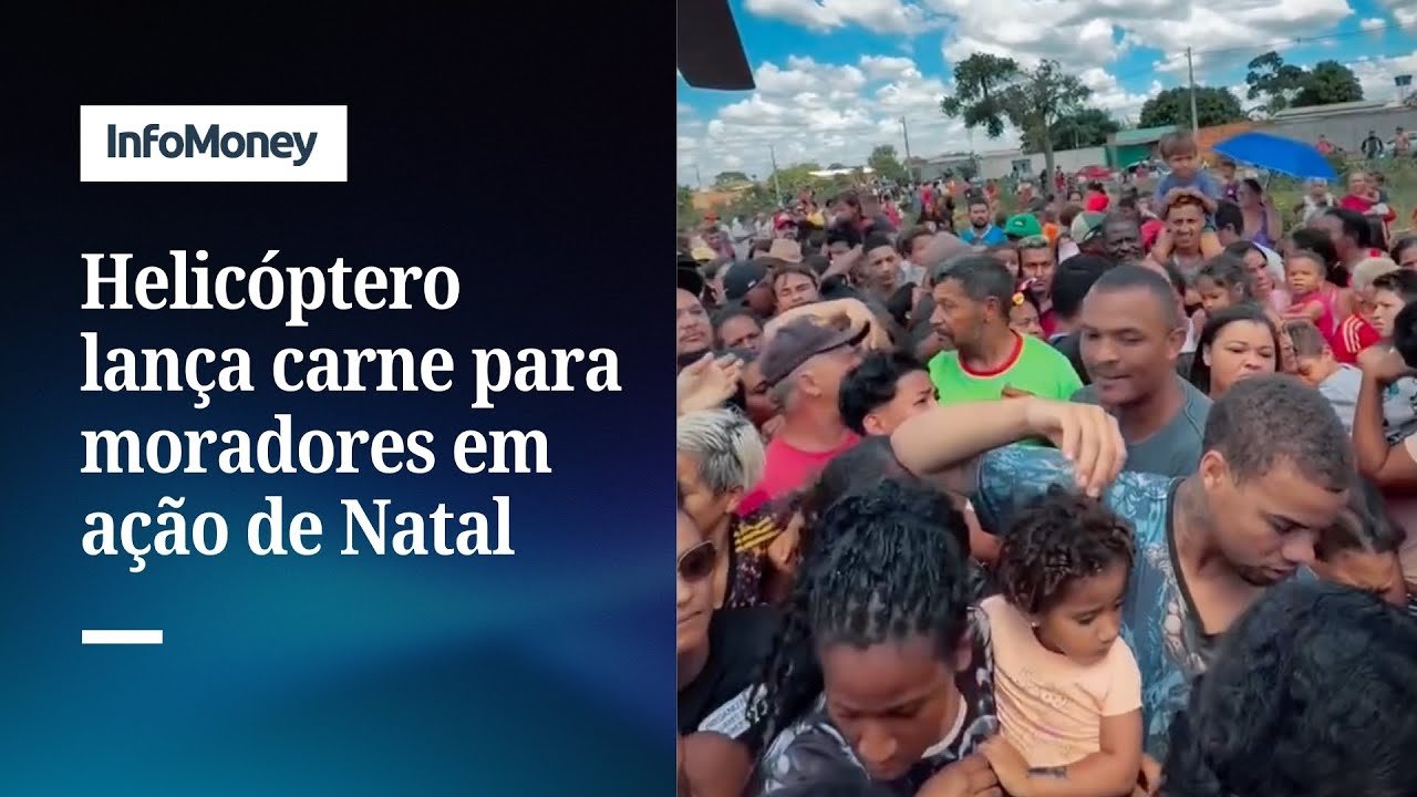POLÊMICA: Helicóptero lança carne para moradores em ação de Natal e gera críticas em Goiás