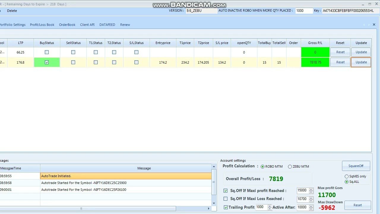 ROBO TRADING NIFTY OPTION 16 DEC 25 .15 LOT TODAY PROFIT .RS.7800