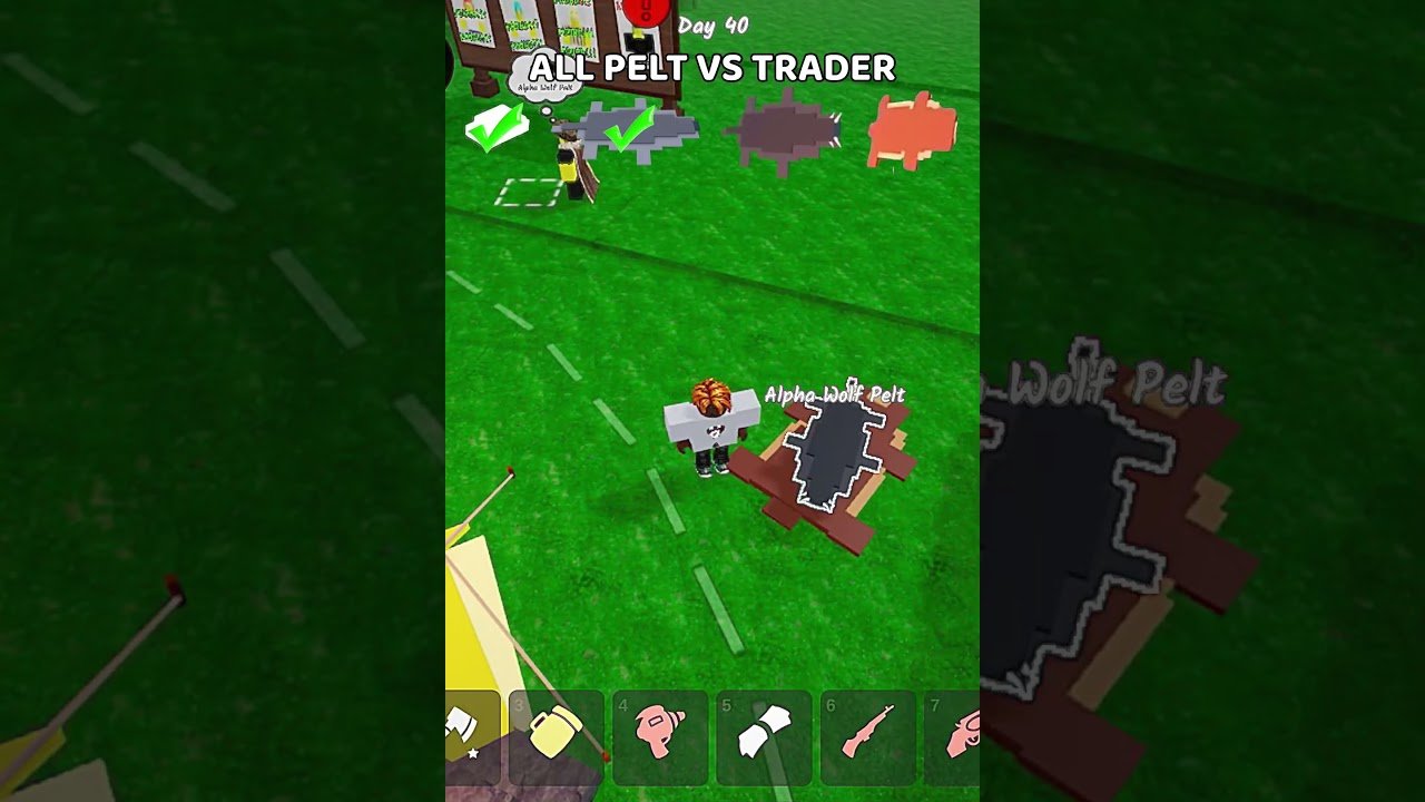 ALL PELT VS TRADER 🤣😮#shorts #99nightintheforest #roblox