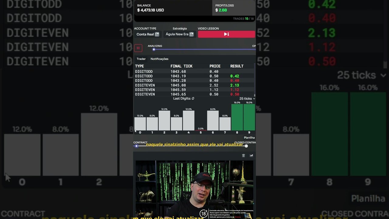 Fazendo Operação em Par com o Robô Águia na Deriv