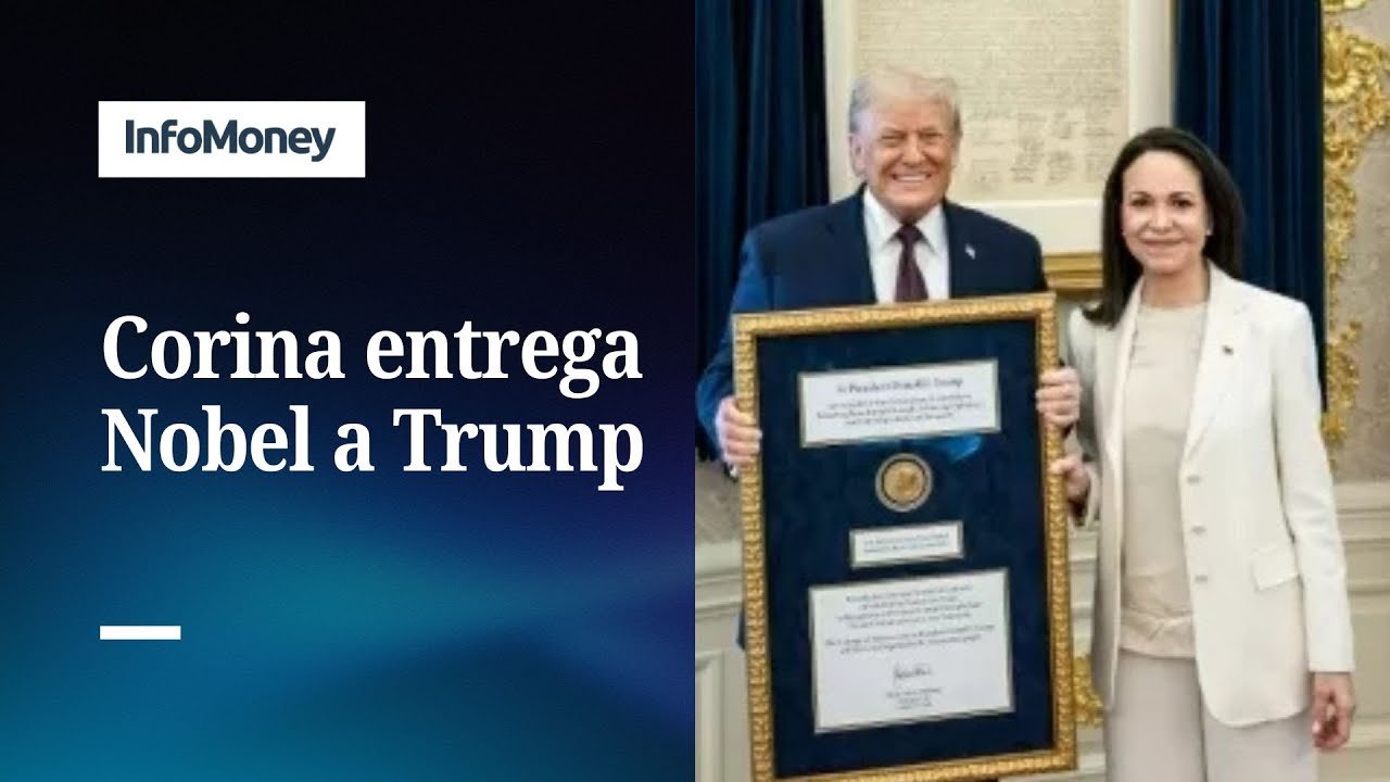 Trump recebe medalha do Nobel de María Corina Machado | InfoMoney News