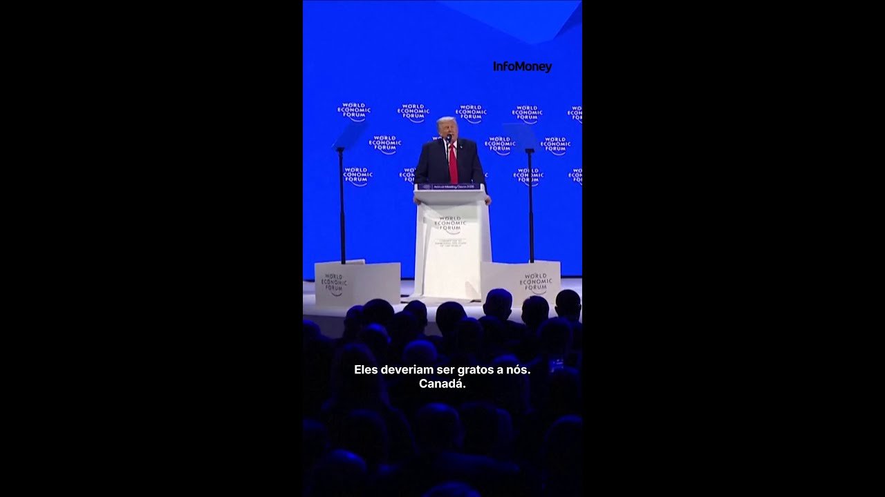 Trump zomba de óculos escuros de Macron em discurso em Davos