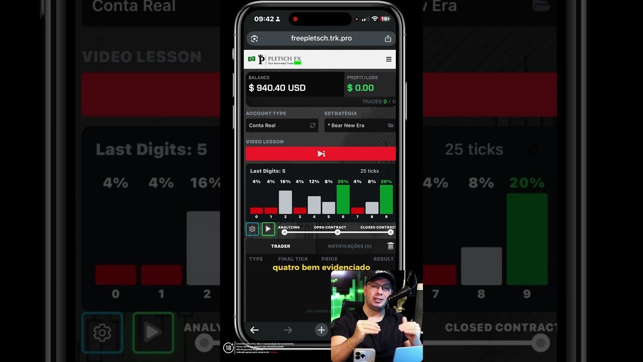 Como configurar o Robô BEAR para operar sob pressão na Deriv
