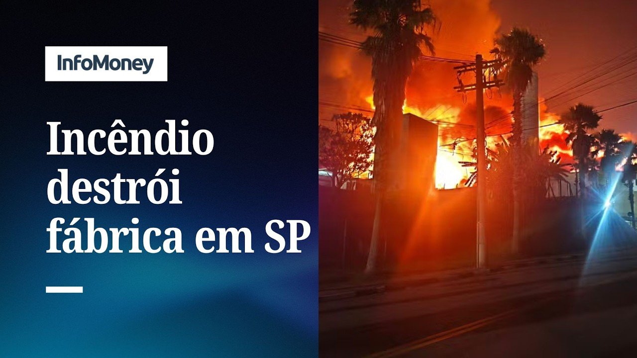 Incêndio de grandes proporções mobiliza quase 50 bombeiros e destrói galpão em SP | InfoMoney News