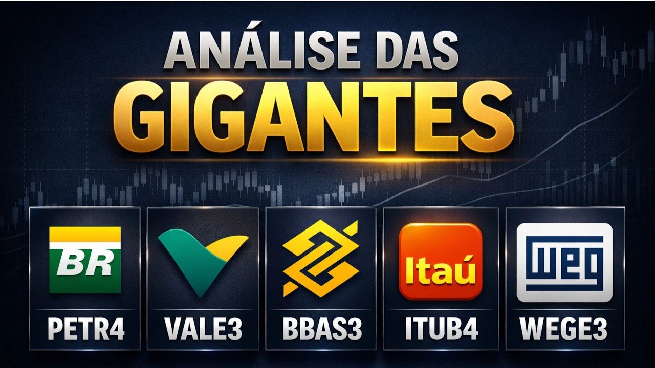 LIVE AGORA!🚀ONDE INVESTIR? PETR4, VALE3, BBAS3, ITUB4, WEGE3: ANÁLISE COMPLETA DAS GIGANTES DA BOLSA