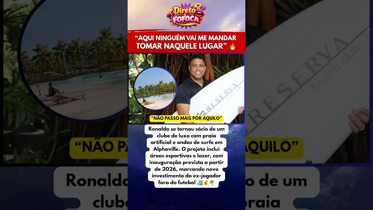Ronaldo Fenômeno aposta em projeto milionário fora do futebol 😱💼