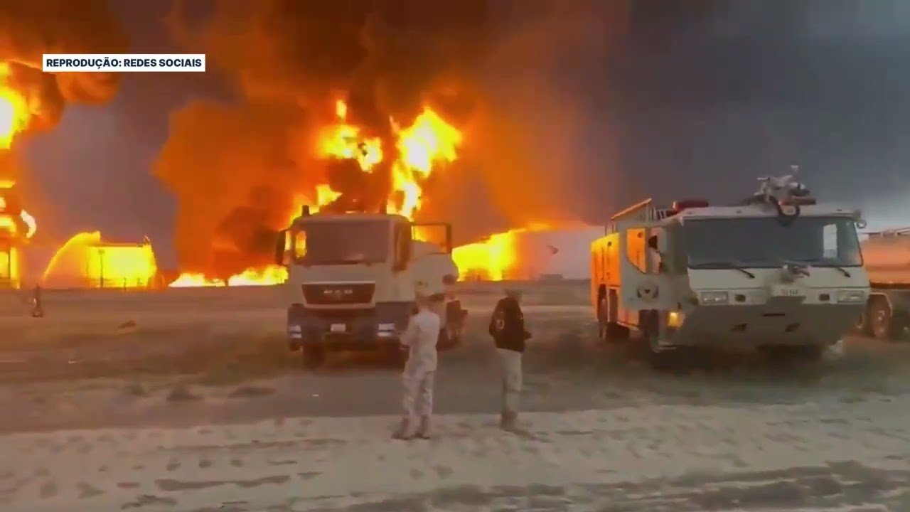 Ataque de drones causa incêndio e fecha aeroporto do Kuwait