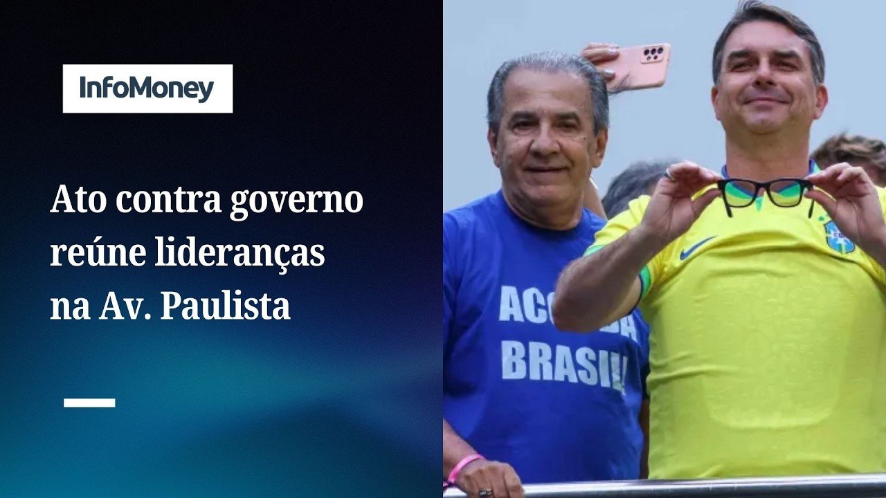 Ato contra governo e STF reúne Flávio, Nikolas, Malafaia, Caiado e Zema na Paulista | InfoMoney News
