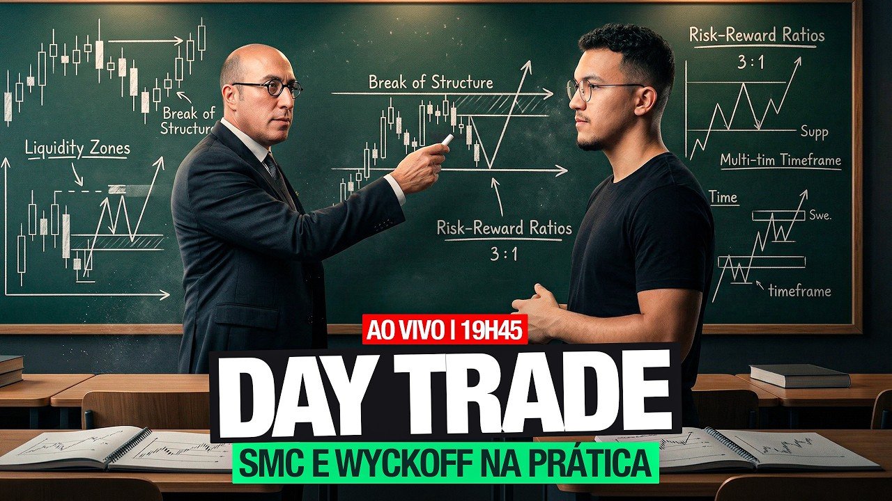 DAYTRADE FOREX e CRIPTO AO VIVO (SMC E WYCKOFF NA PRÁTICA)