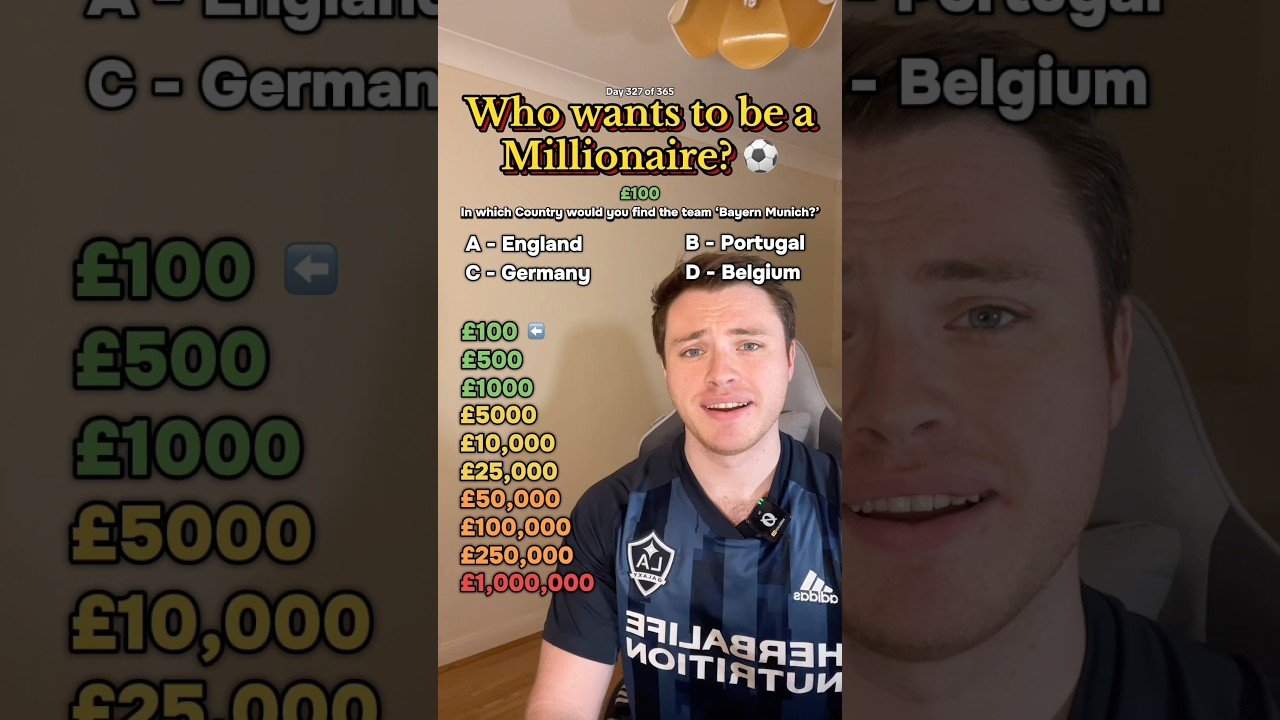 Football “Who wants to be a Millionaire” Quiz! 🔥 #footballquiz #footballtrivia #football