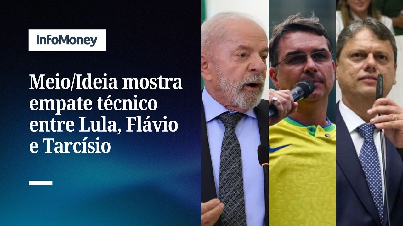 Meio/Ideia: Lula empata tecnicamente com Flávio e Tarcísio em 2º turno | InfoMoney News