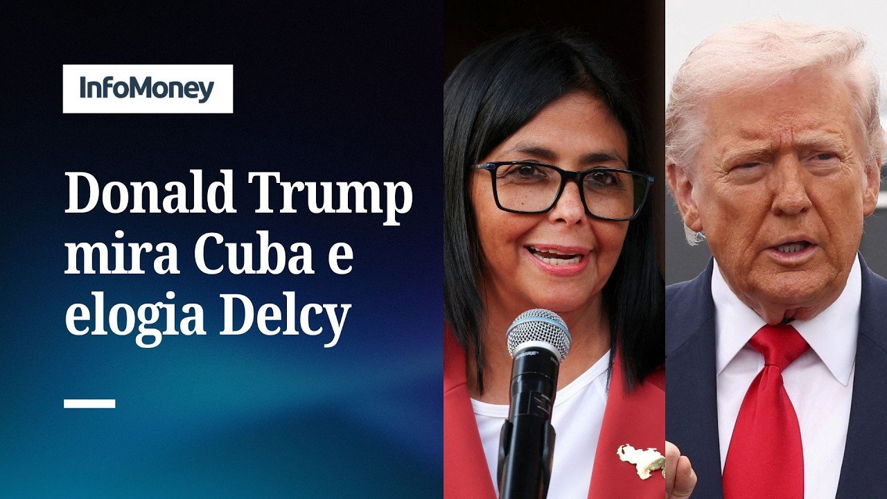 Trump volta a sinalizar ação contra Cuba e elogia Delcy Rodríguez, da Venezuela | InfoMoney News