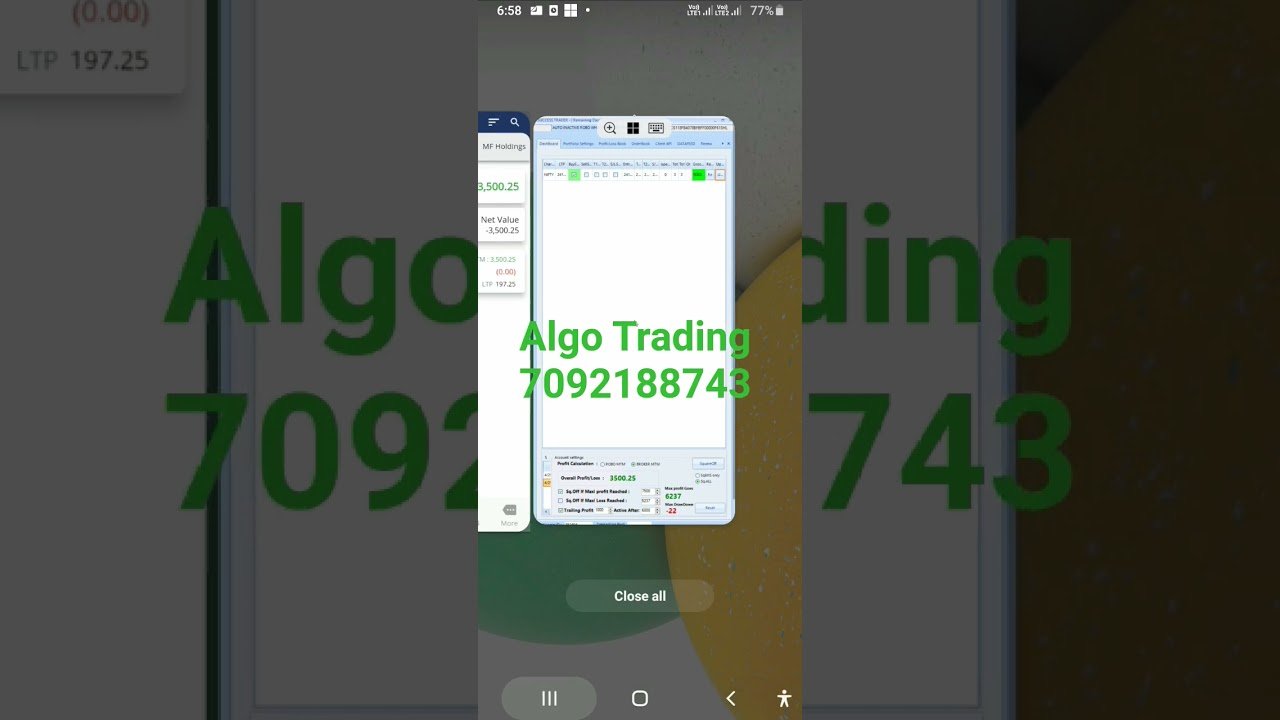 Algo Trading Software working in all segments in mobile phone and Desktop
