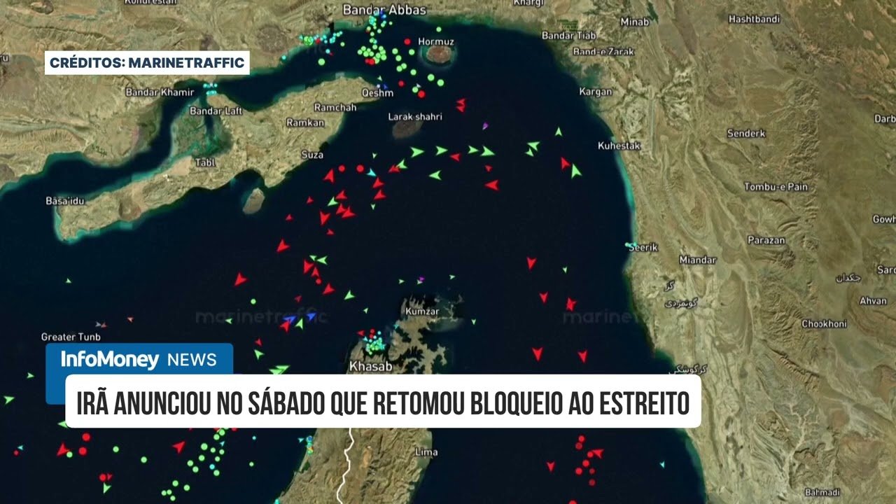 Embarcações voltam a desviar do Estreito de Ormuz após bloqueio do Irã