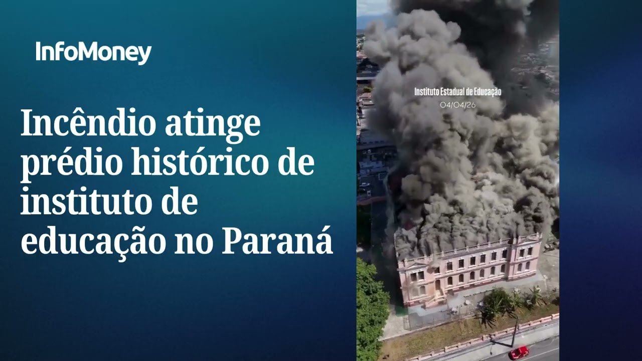 Incêndio atinge prédio histórico de instituto de educação no Paraná