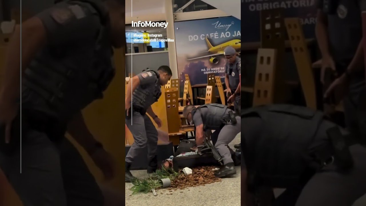 PM imobiliza com arma de choque homem que andava com espada dentro de Viracopos