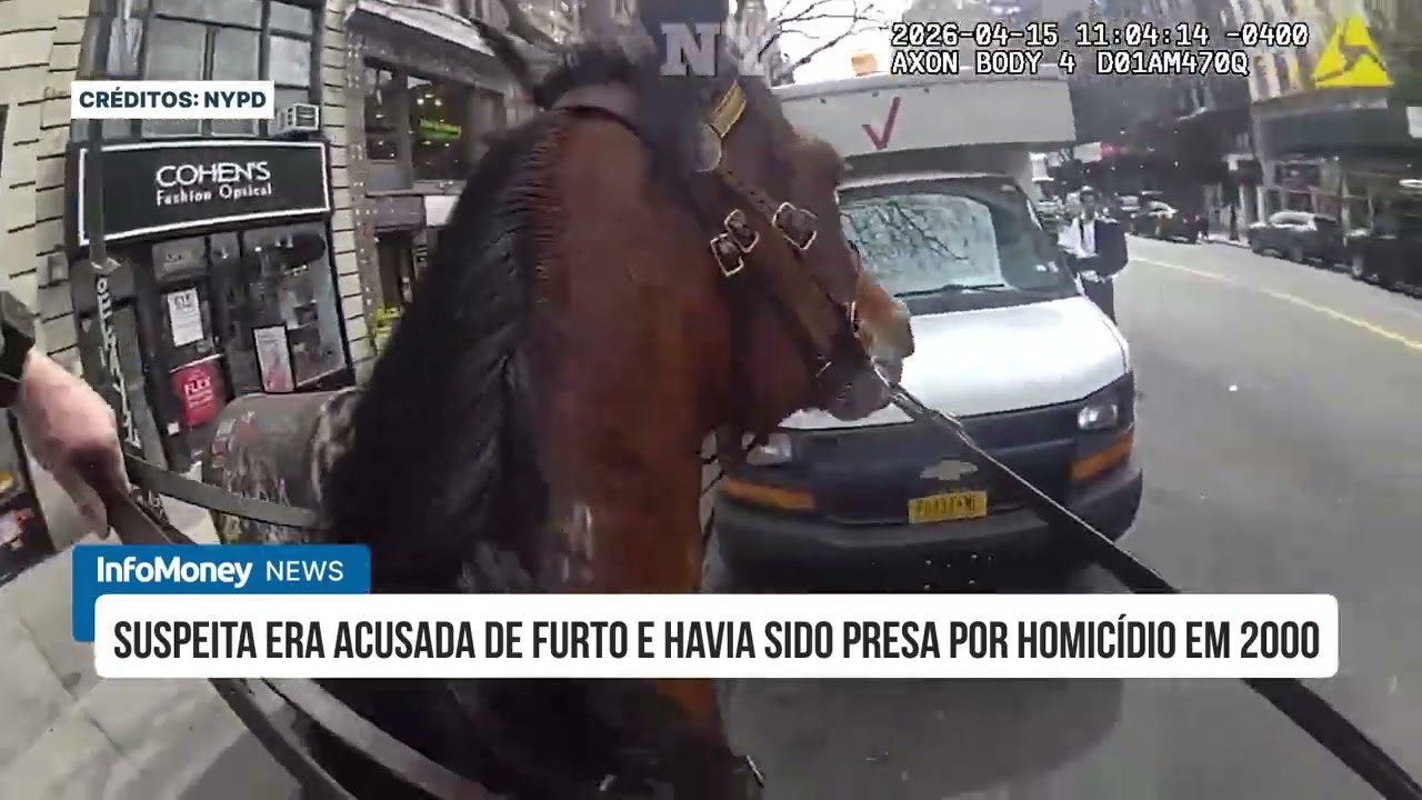 Policial faz perseguição a cavalo em Nova York