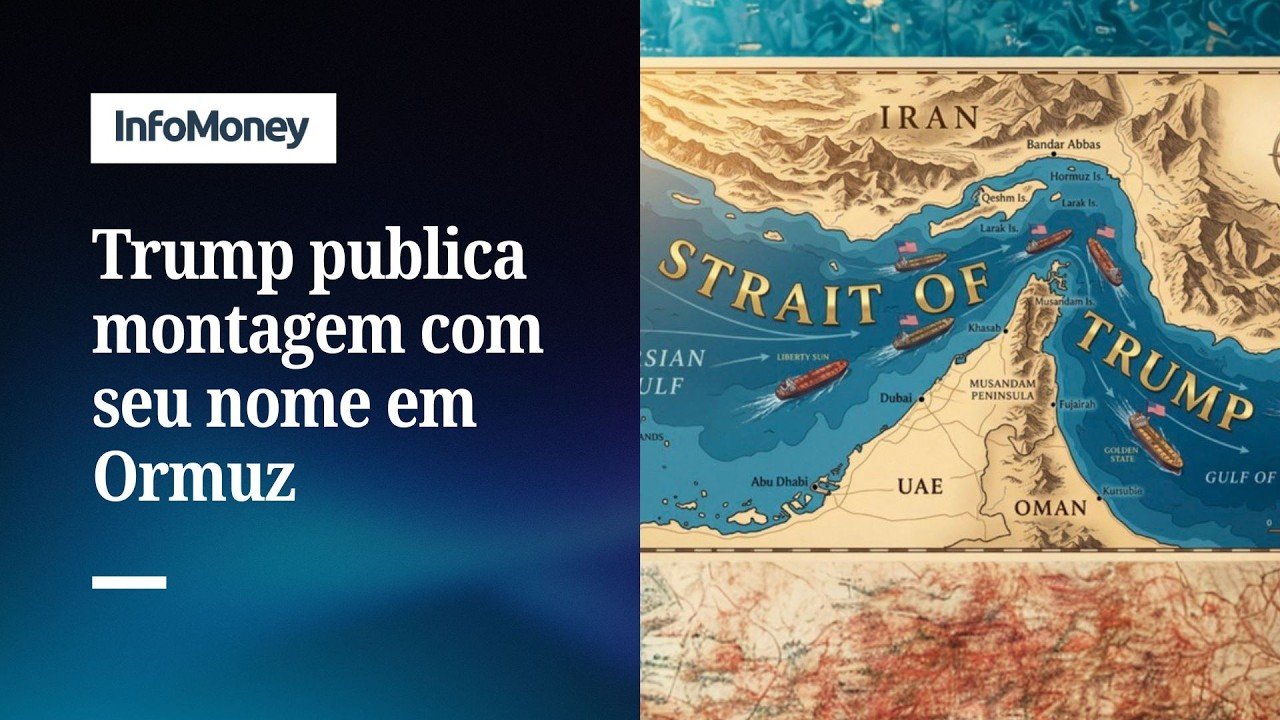 Presidente dos EUA reposta montagem do Estreito de Ormuz como “Estreito de Trump” | InfoMoney News