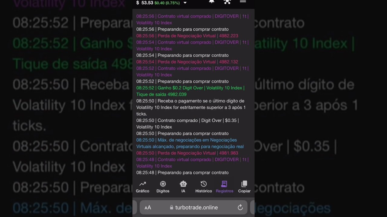 Primeiro dia da saga dobrando a banca com um robô gratuito 🤖💲#shorts#trading#rendaextra#deriv