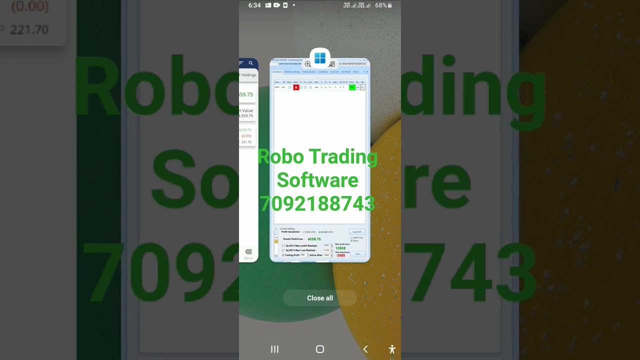 Robo Trading Software working in Laptop and mobile