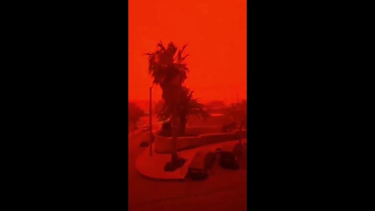 Tempestade de areia do Saara deixa céu vermelho em Creta, na Grécia