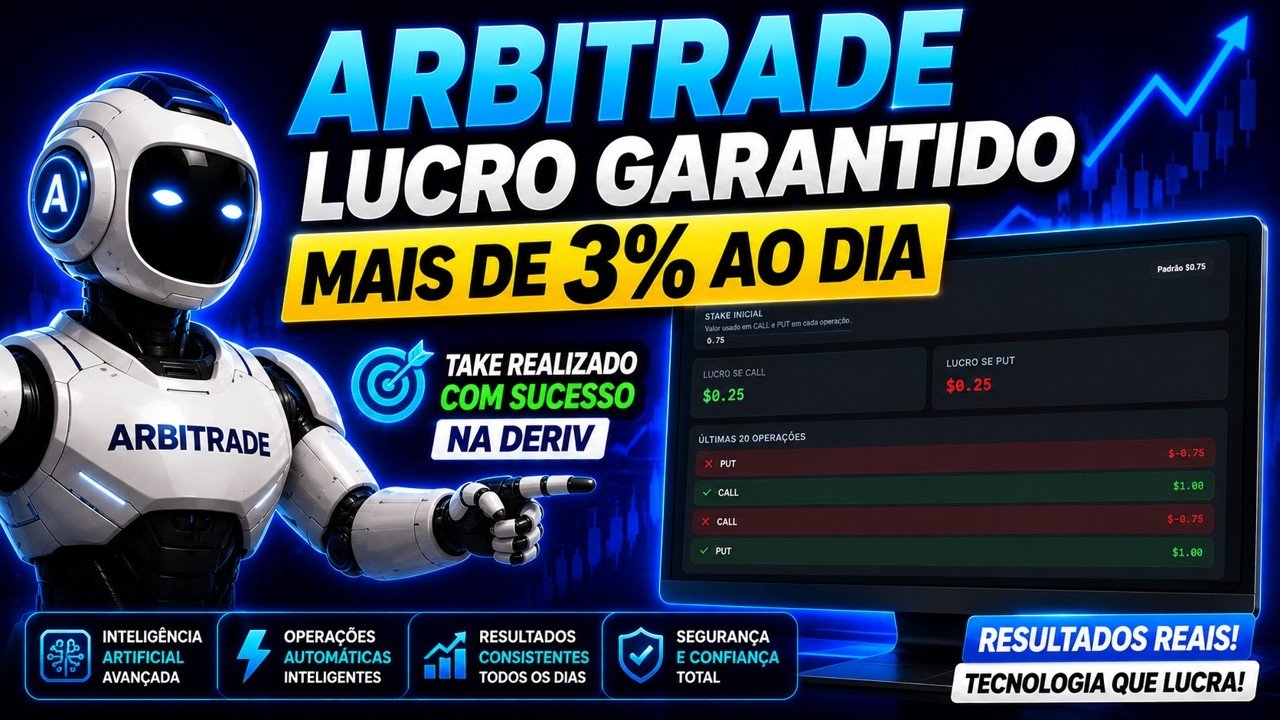 ✅ ARByTRADE LUCRO GARANTIDO?  Veja o Take realizado na Deriv 🚀