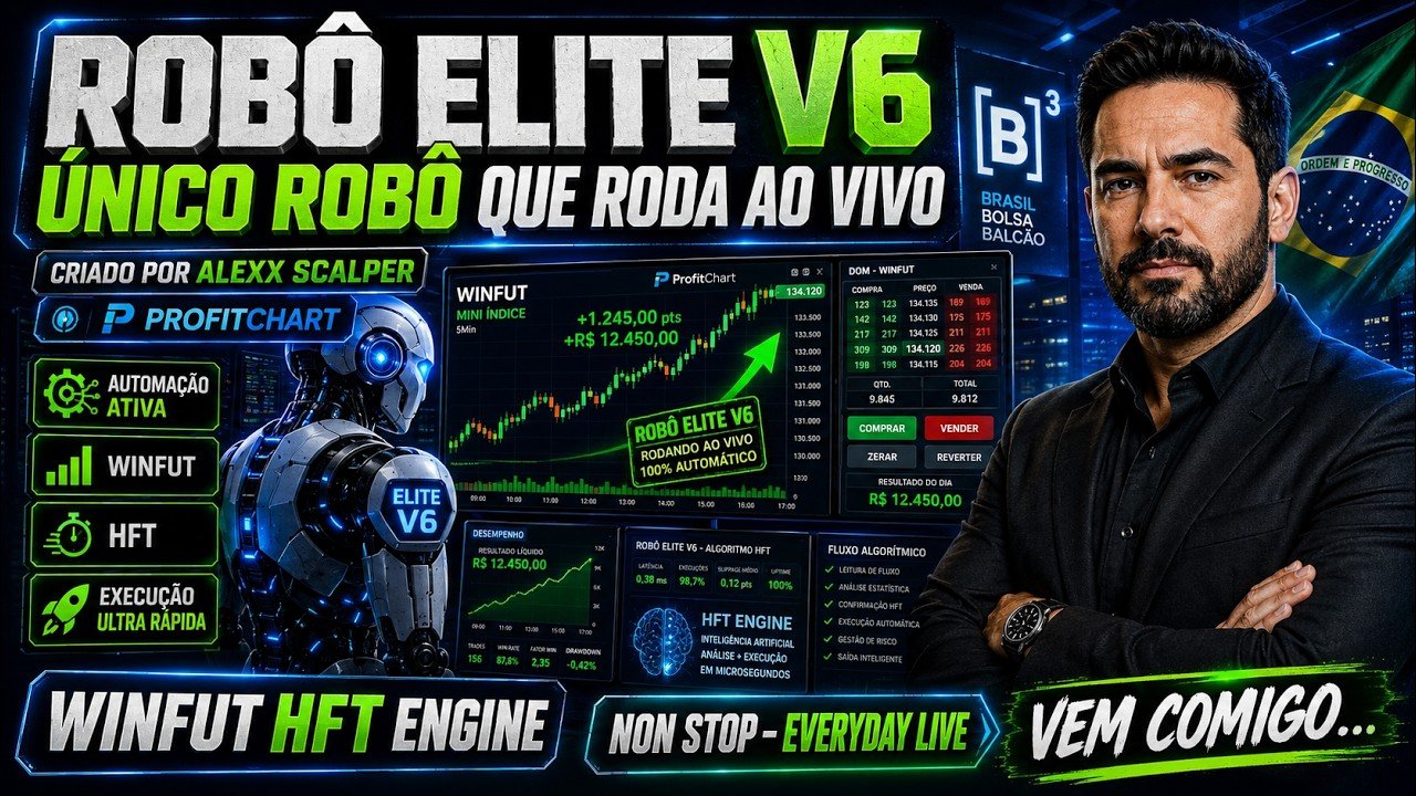 🔴🔵🔴 ROBO TRADER V6_ELITE – DAYTRADE AO VIVO – ALEXX SCALPER🔥 ©®│