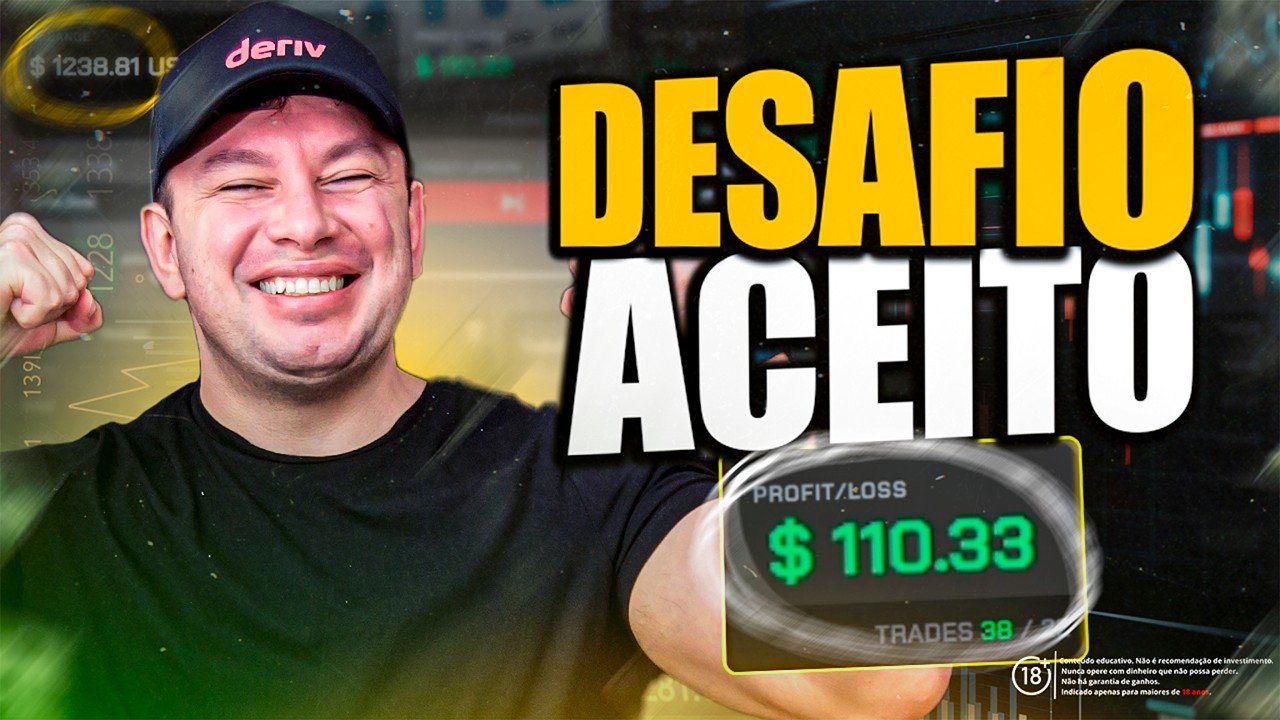 Aceitei o desafio… e fiz R$550 na Deriv (10% da conta)