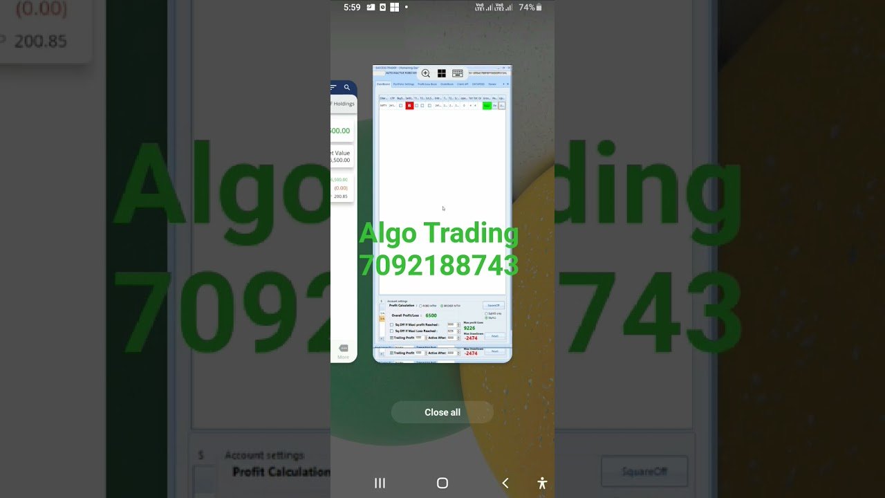 Algo Trading Software working in all segments in mobile phone and Desktop