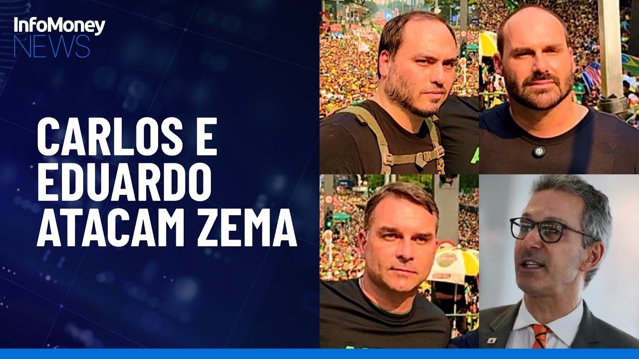 Carlos e Eduardo Bolsonaro atacam Zema após crítica a áudio de Flávio com Vorcaro | InfoMoney News
