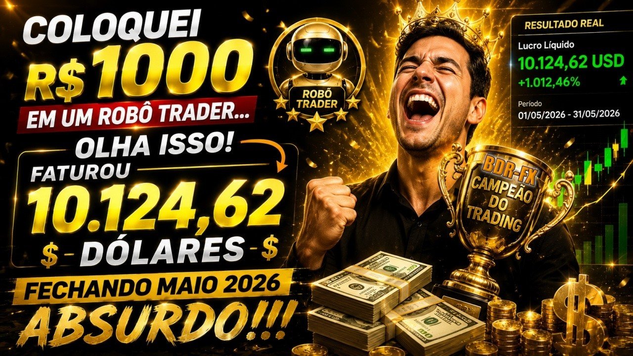 COLOQUEI R$1000 EM UM ROBÔ TRADER… OLHA ISSO FATUROU 10.124,62 DÓLARES FECHANDO MAIO 2026 ABSURDO!!!