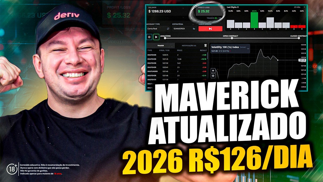 Fiz mais de R$120 com o robô MAVERICK na Deriv 😳