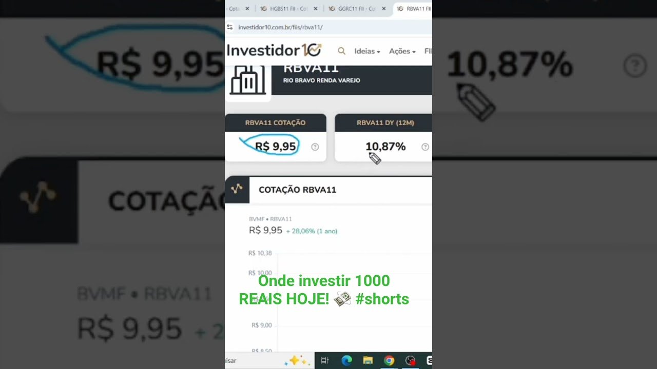 Onde investir 1000 REAIS HOJE! 💸 #shorts