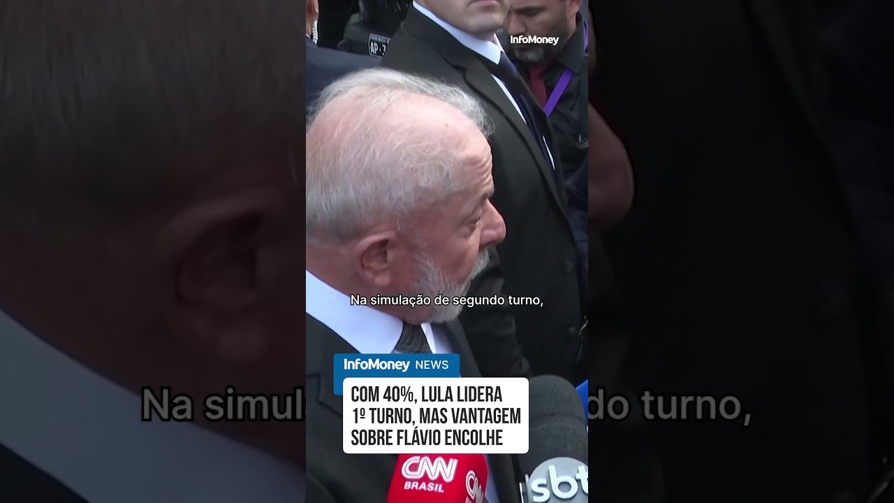 Real Time: Com 40% a 34%, Lula lidera 1º turno, mas vantagem sobre Flávio encolhe | InfoMoney News