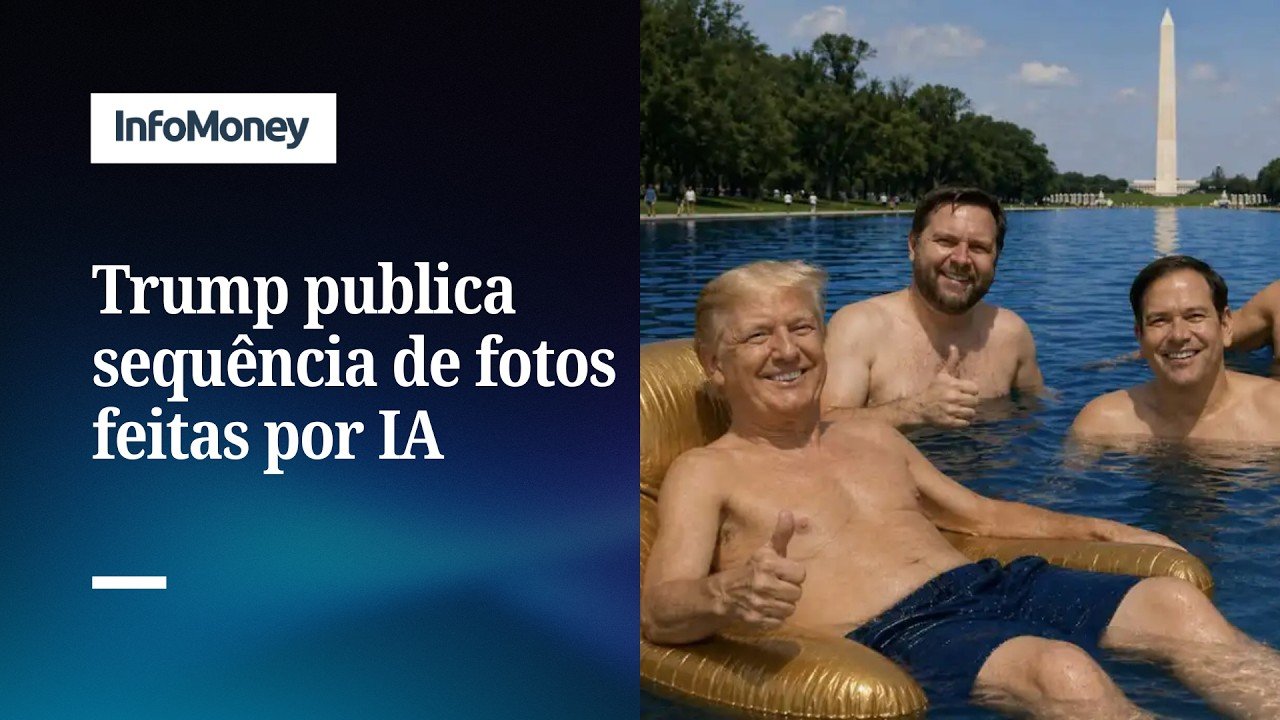 Trump posta foto gerada por IA tomando banho em espelho d’água | InfoMoney News