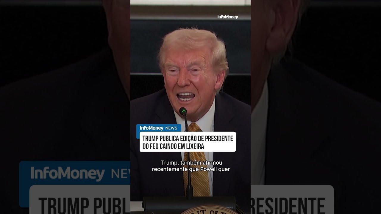 Trump publica edição de presidente do Fed caindo em lixeira | InfoMoney News