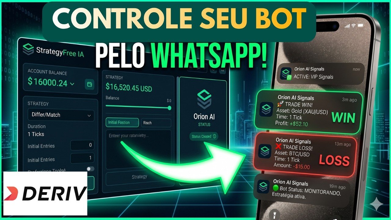 🚀 É possivel receber notificações de trading pelo WHATSAPP? (Baixe bot Deriv Grátis)