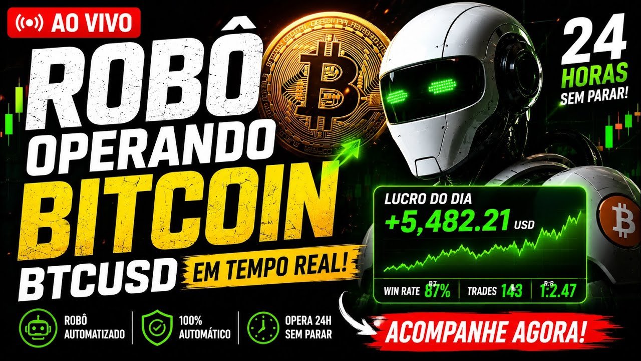 🚨 Robô Operando Bitcoin AO VIVO 24h — Veja Quanto Ele Faz no BTCUSD
