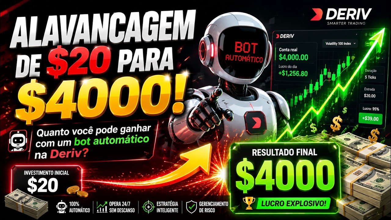 Alavancagem De $20 para $4000! Quanto você pode ganhar com um bot automático na Deriv?