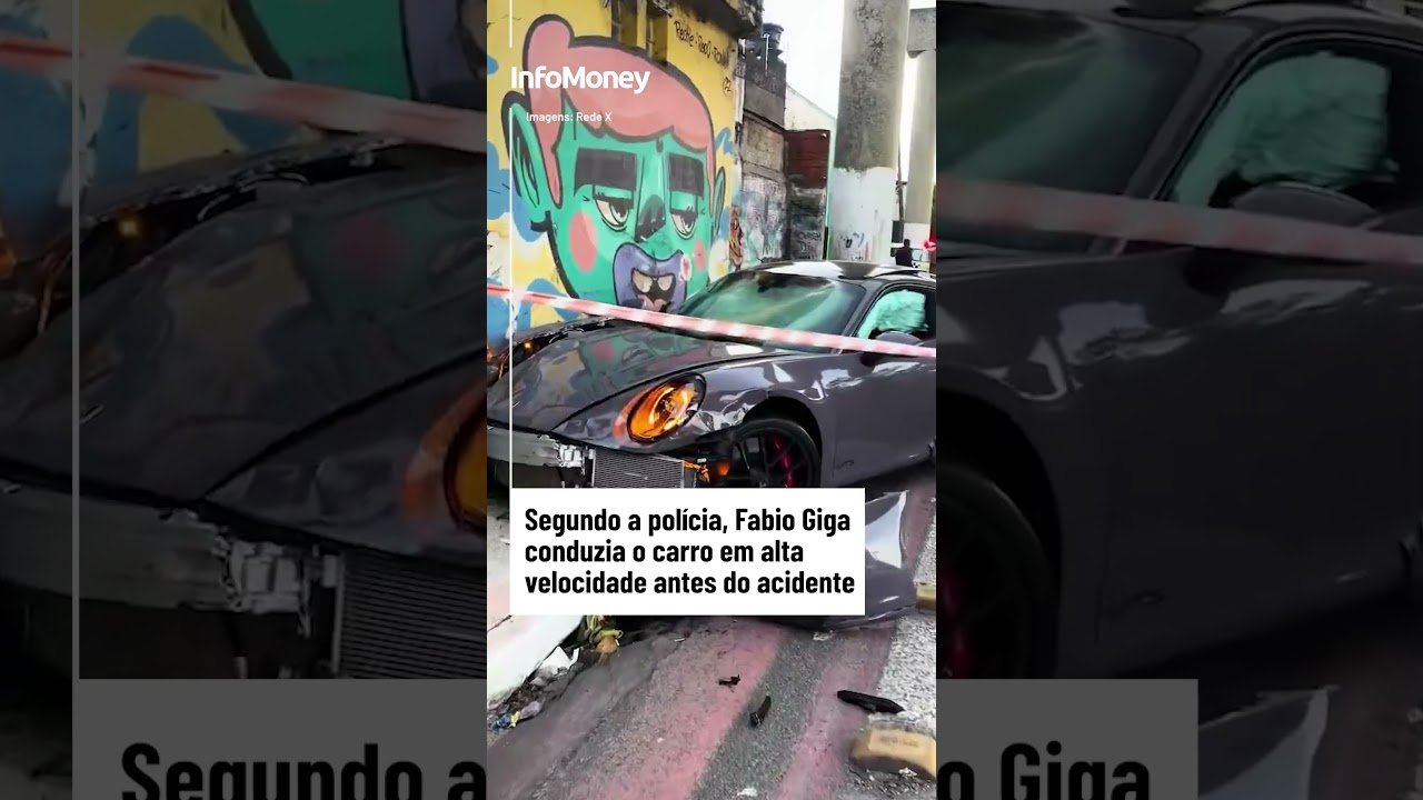 Influenciador Fábio Giga bate carro de luxo e atinge motos e carros