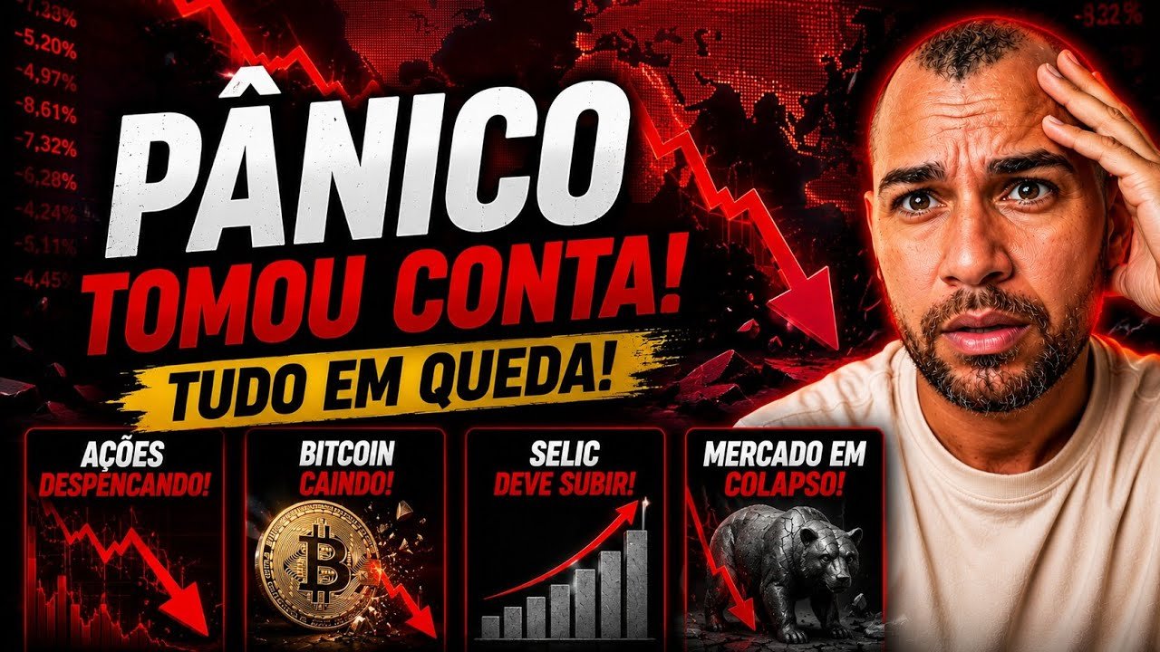 MERCADO EM PÂNICO, TUDO CAINDO! AÇÕES EM QUEDA, BITCOIN DESPENCANDO! ONDE INVESTIR?
