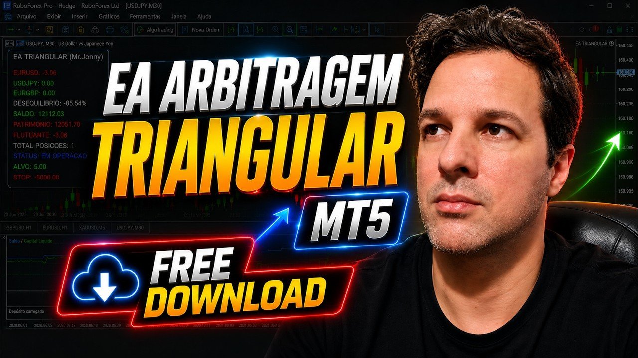 ROBÔ DE CORRELAÇÃO/ARBITRAGEM TRIANGULAR PARA MT5/FREE DOWNLOAD NO TELEGRAM/CORRETORA ROBOFOREX CENT