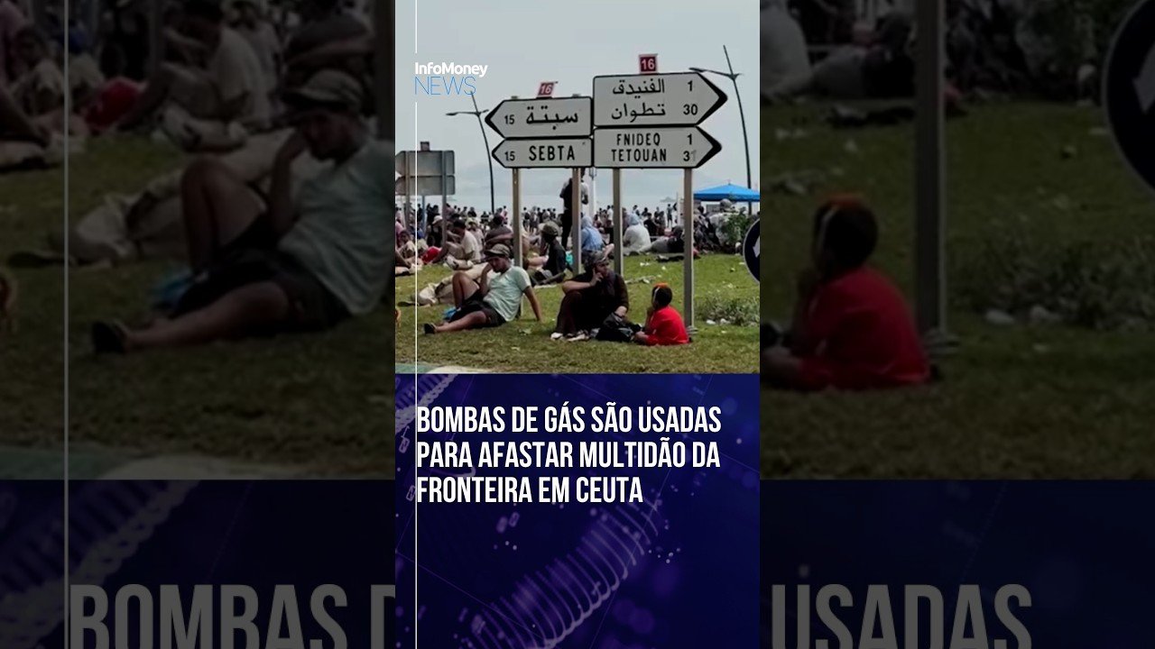 Bombas de gás são usadas para afastar multidão da fronteira em Ceuta | InfoMoney News