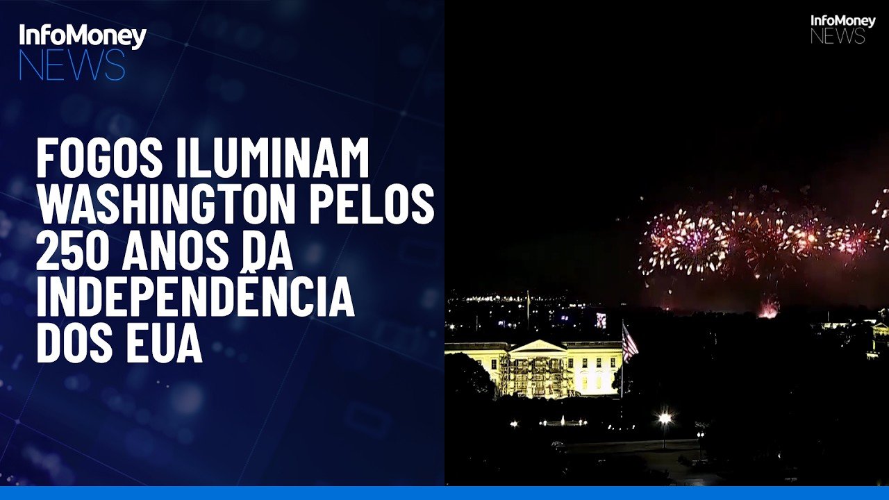 Fogos iluminam Washington pelos 250 anos da independência dos EUA