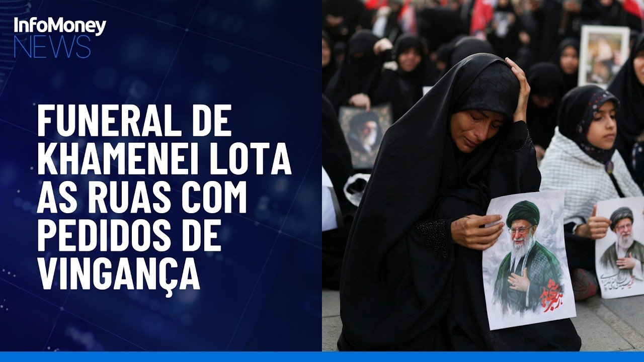 Gritos de “vingança”: começa o funeral de Khamenei, líder do Irã morto pelos EUA | InfoMoney News