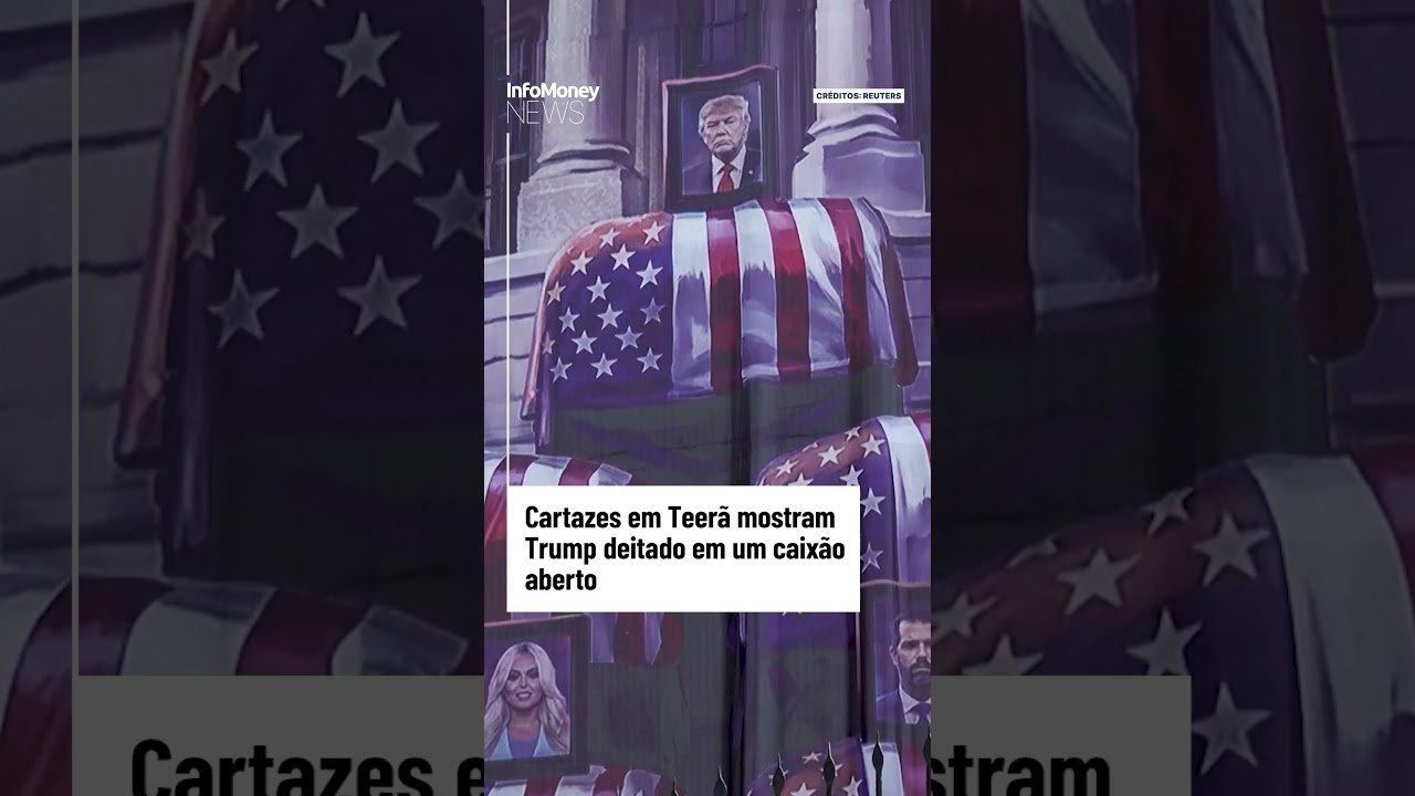 Irã: Cartazes em Teerã mostram Trump deitado em um caixão aberto | InfoMoney News
