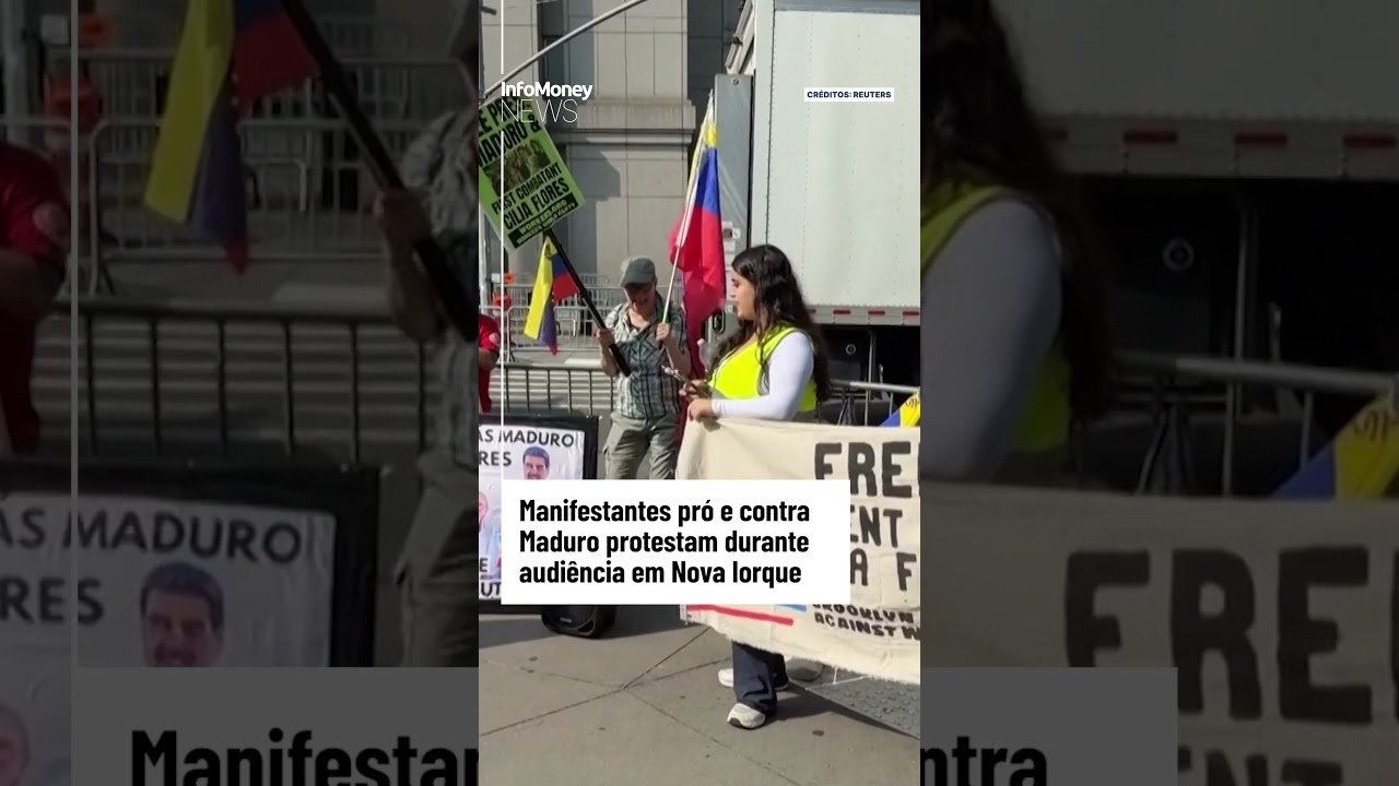 Manifestantes pró e contra Maduro protestam durante audiência em Nova Iorque | InfoMoney News