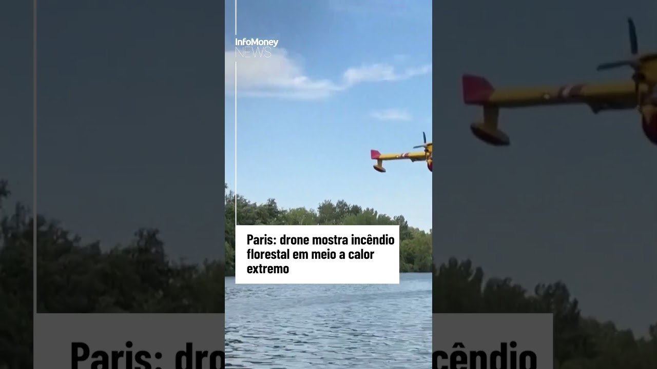 Paris: drone mostra incêndio florestal em Fontainebleau em meio a calor extremo | InfoMoney News