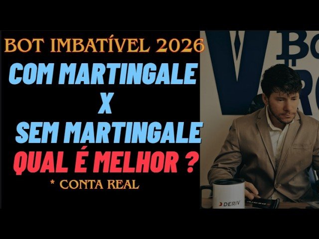 QUAL VERSÃO É MELHOR ? COM MARTINGALE ou SEM MARTINGALE ? – Operando com robô IMBATÍVEL 2026 DERIV