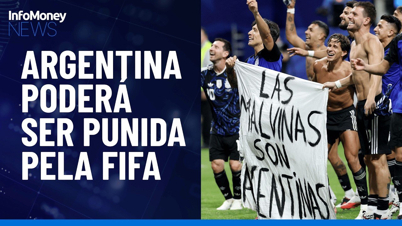 Seleção Argentina exibe cartaz sobre Malvinas após jogo e pode ser punida pela FIFA | InfoMoney News